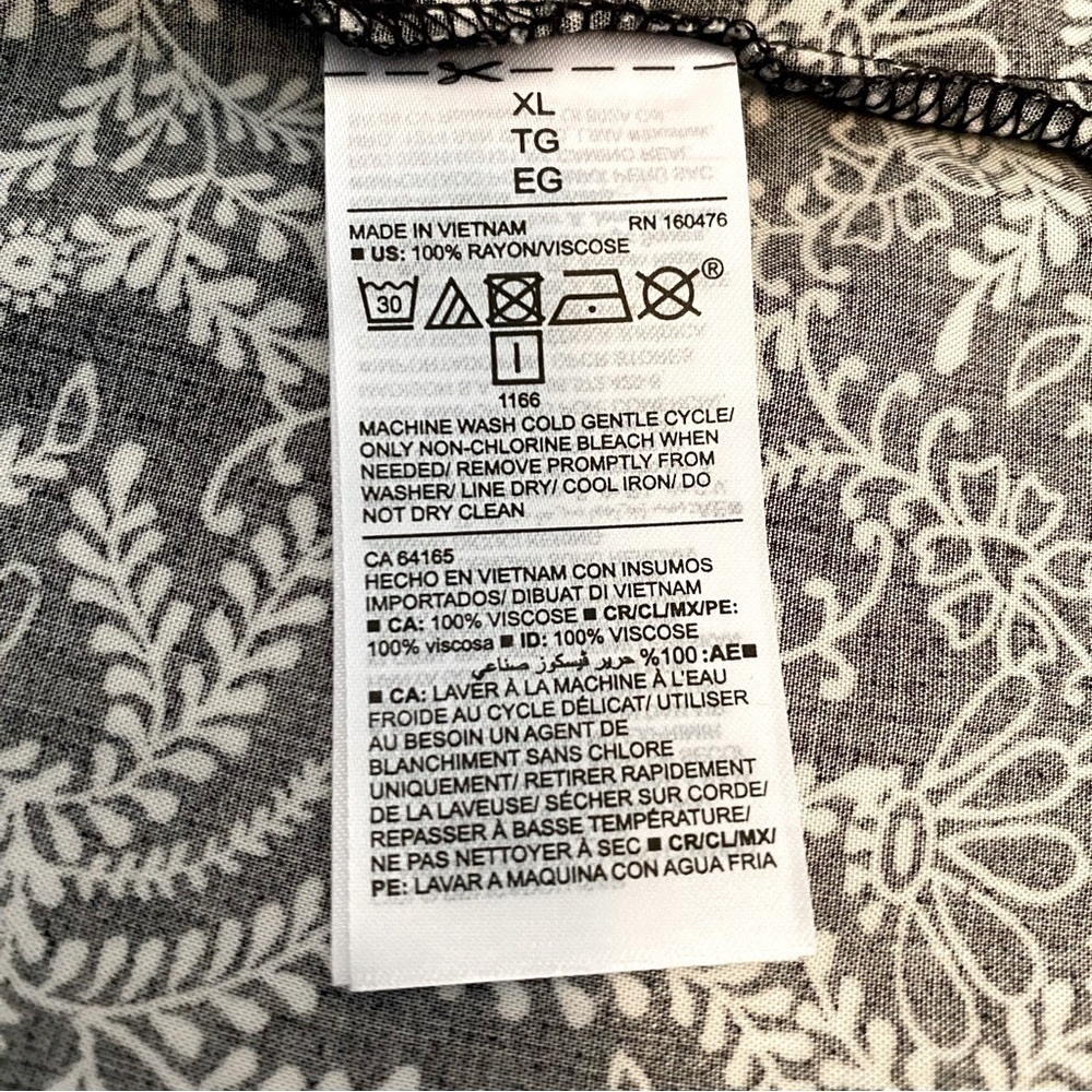 Old Navy Women's Drop-Waist Black With White Floral Dress Size XL New With Tag - Picture 9 of 11